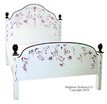 Bordeaux Bed-White with Velvet Rose lining and toile