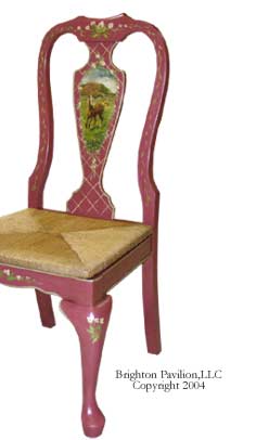 Queen Anne Side Chair-Room Serive Rose, Eggshell lining, Horse scene