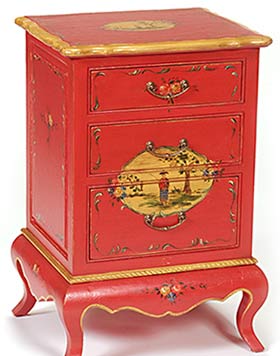Caramel waxed Victorian Pink with Chinoiserie scene