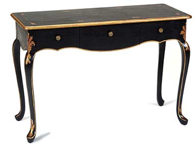 Dressing Table-Black with Gold accents